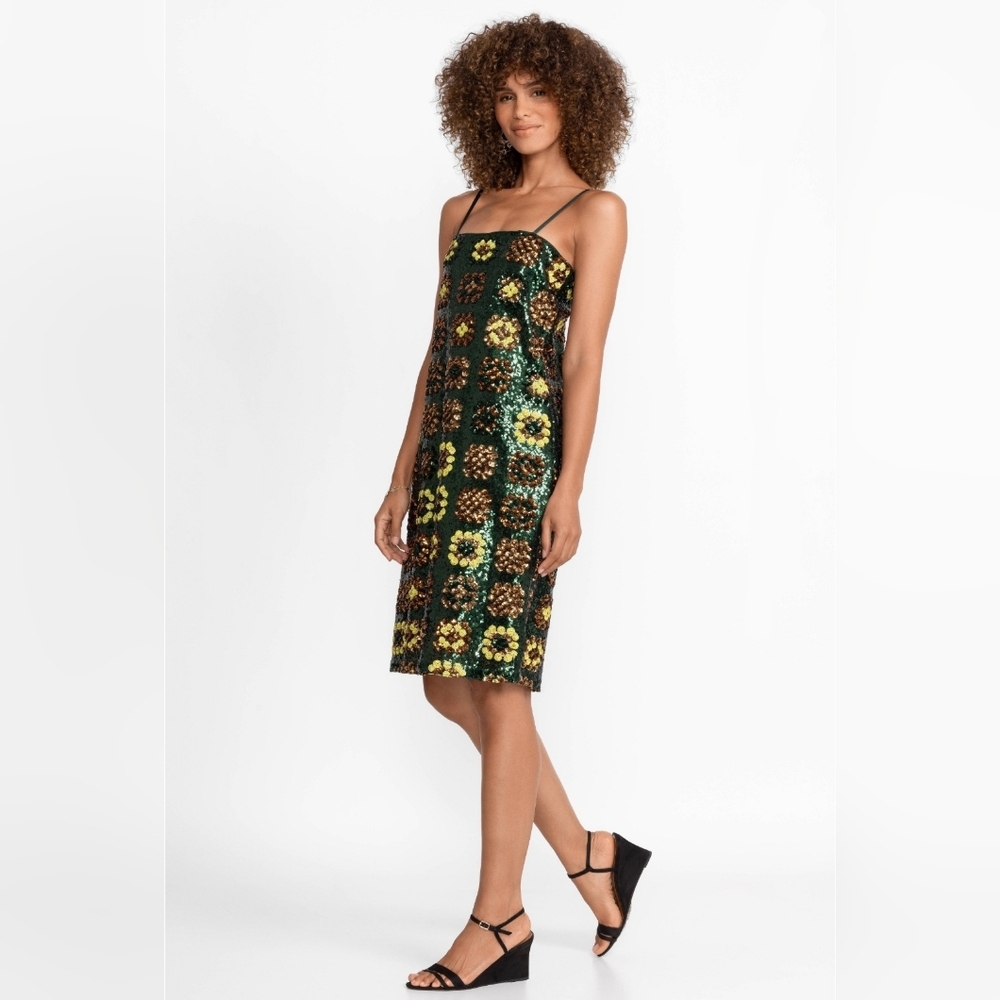 NWT Size L Johnny Was Love Gemini Sequin Spaghetti Strap Mini Dress - Picture 2 of 13